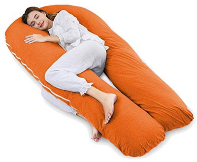 Hundur Store Microfibre Solid Pregnancy Pillow Pack of 1(Orange)