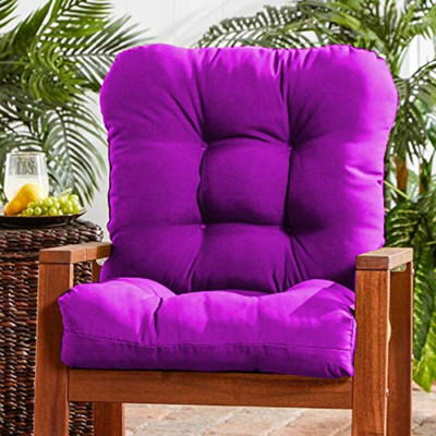 aeTHEric Microfibre Solid Chair Pad Pack of 2(Purple)