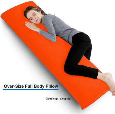 Mom's Moon Ultra Soft Full Body Pillow-Side Sleeping Pillow Microfibre Solid Body Pillow Pack of 1(Orange)