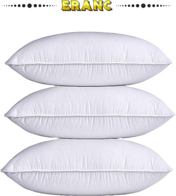 Tecsun Polyester Fibre Abstract, Solid Sleeping Pillow Pack of 3(White)
