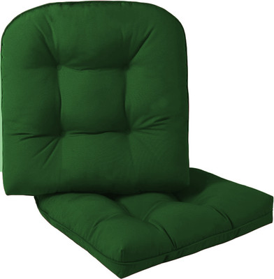 Mom's Moon Square Chair Pad/Cushion for Office Size 18 x 18 Inch Microfibre Solid Chair Pad Pack of 2(Dark Green)