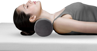 OrkaSleep Cervical Neck Roll Memory Foam Pillow, Bolster Pillow Memory Foam Solid Lumbar Pillow Pack of 1(Grey)