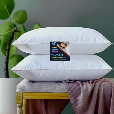 NKSNIMYSTORE LUXURY Polyester Fibre Abstract Sleeping Pillow Pack of 2(White)