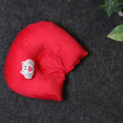 Found Fit Cotton Baby Pillow Pack of 1 Solid Soft(Red)