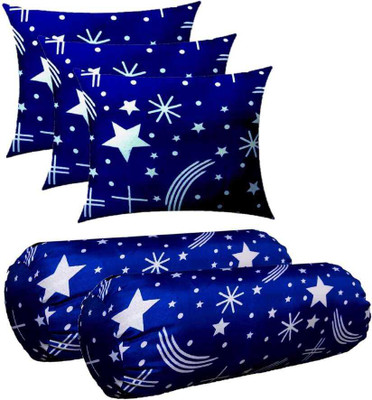 vyomfit Microfibre Bolster Pack of 5 Solid Round(Blue)