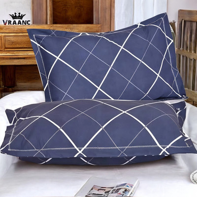 vraanc Luxury Microfibre Abstract Sleeping Pillow Pack of 2(Blue)