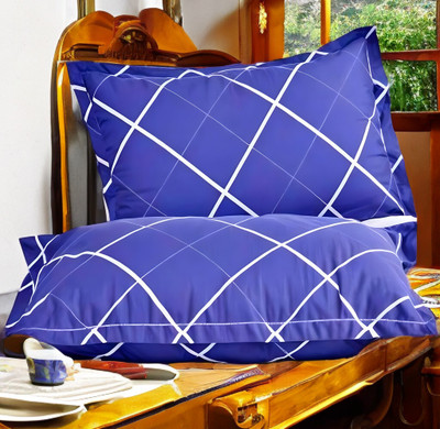 GUNVAR INDIA PRIVATE LIMITED LUXURY Polyester Fibre Solid Sleeping Pillow Pack of 2(Blue)