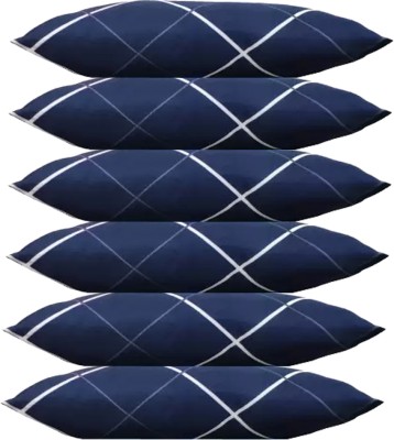 Navi collection Polyester Fibre Abstract Sleeping Pillow Pack of 6(BLUE LINE 1)