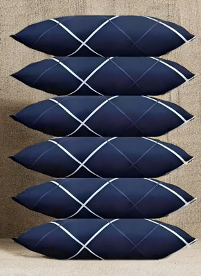 GUNVAR INDIA PRIVATE LIMITED LUXURY Polyester Fibre Solid Sleeping Pillow Pack of 6(Blue)