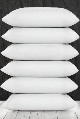 GUNVAR INDIA PRIVATE LIMITED LUXURY Polyester Fibre Solid Sleeping Pillow Pack of 6(White)