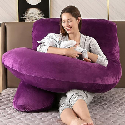 Mojo J SHAPE Microfibre Solid Pregnancy Pillow Pack of 1(Wine)