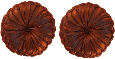 CHANDER cushion Microfibre Solid Cushion Pack of 2(Rust)