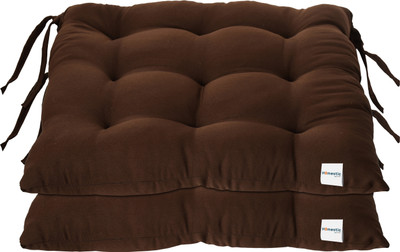 HOMESTIC by Kuber Industries Microfibre Chair Pad Pack of 2 Solid(Brown)