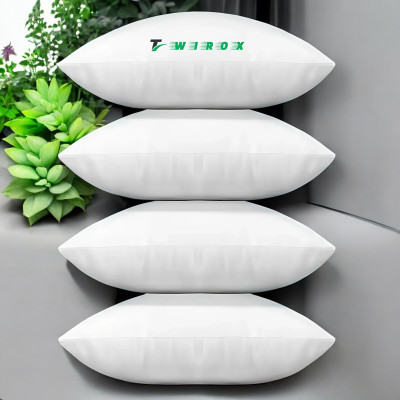 TWIROX LUXURY Cotton Solid Sleeping Pillow Pack of 4(White)