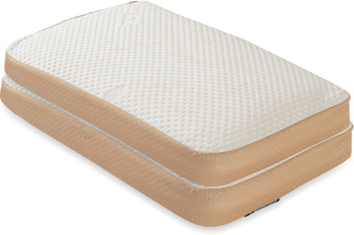 Comf Rise Latex Abstract Orthopaedic Pillow Pack of 2(White, Beige)