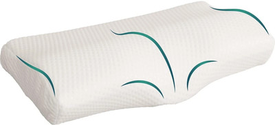 MAMARO Memory Foam Cervical Contour Sleeping Pillow for Neck & Shoulder Pain Relief Memory Foam Solid Cervical Pack of 1(White)