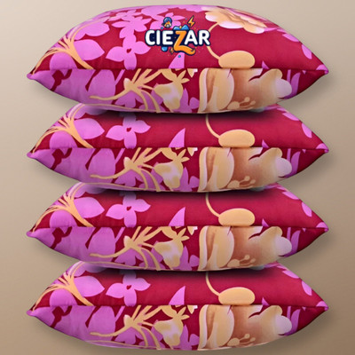 CIEZAR Polyester Fibre Sleeping Pillow Pack of 4 Floral Luxury(Pink)