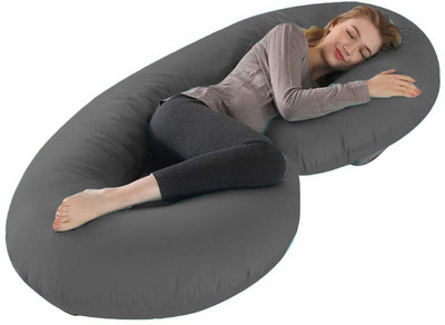 Mom's Moon Microfibre Solid Pregnancy Pillow Pack of 1(Grey)