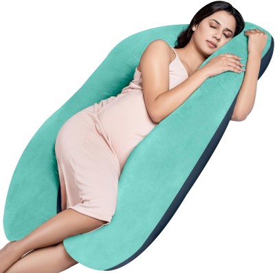 Hundur Store Microfibre Solid Pregnancy Pillow Pack of 1(aqua green, Navy Blue)