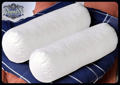 Urmila Creation Round Microfibre Solid Bolster Pack of 2(White)