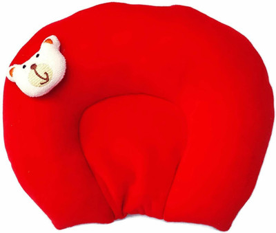 MARQUEONN Mustard Seeds Solid Sleeping Pillow Pack of 1(Red)