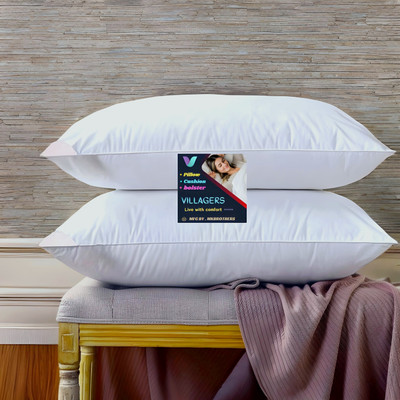 VILLAGERS Cotton Sleeping Pillow Pack of 2 Solid LUXURY(White)