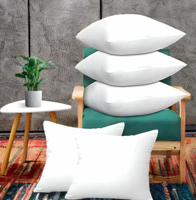 EIRINI LUXURY Microfibre Solid Cushion Pack of 5(White)