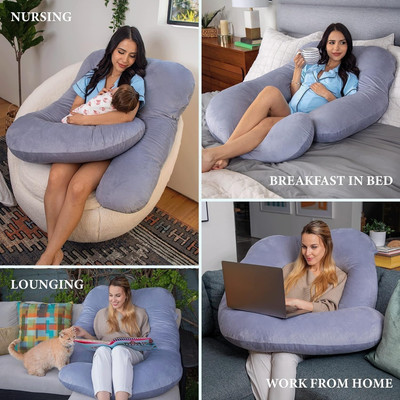Prifarodo Pregnancy G Shape for Pregnant/Maternity Back Pain Relief, HIPS & Belly Support Microfibre Solid Pregnancy Pillow Pack of 1(Multicolor)