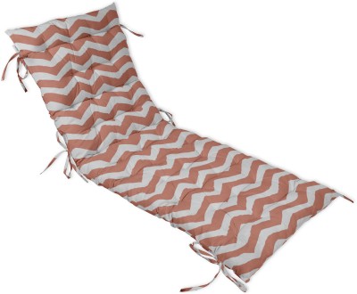 Vargottam Polyester Fibre Stripes Chair Pad Pack of 1(Peach)