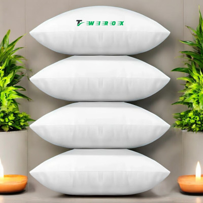 TWIROX LUXURY Cotton Solid Sleeping Pillow Pack of 4(White)