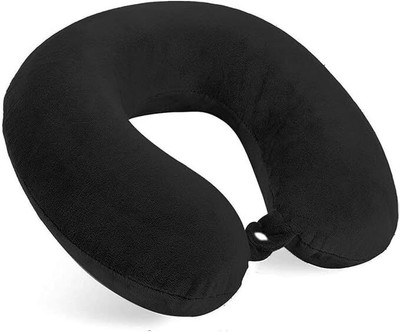 RAJASTHAN HANDLOOM Memory Foam Solid Travel Pillow Pack of 1(Black)