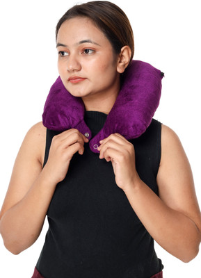 SIROKI BOND Polyester Fibre Solid Travel Pillow Pack of 1(Wine)