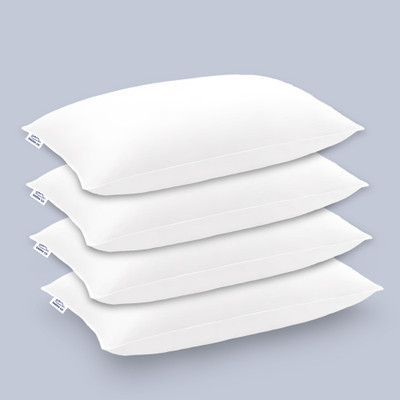 GADDA CO Hollow Sleeping Fiber Pillow | Height Adjustable Sleeping Pillow, Polyester Fibre Solid Sleeping Pillow Pack of 4(White)