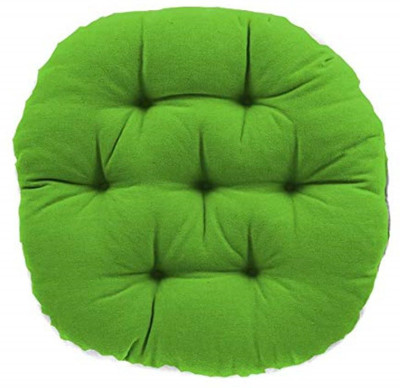 Hundur Store Microfibre Solid Chair Pad Pack of 4(Parrot Green)