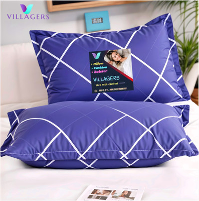 Gaulpastore LUXURY Microfibre Abstract Sleeping Pillow Pack of 2(Blue)