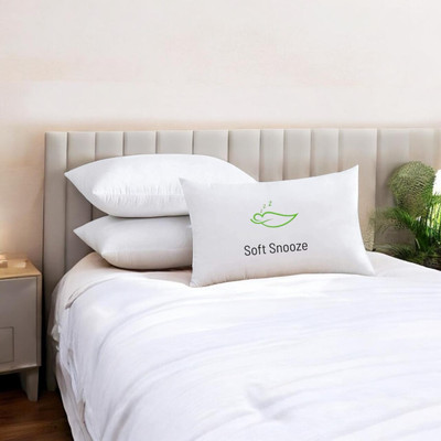 SOFT SNOOZE Microfibre Sleeping Pillow Pack of 3 Solid Soft Luxury(White)