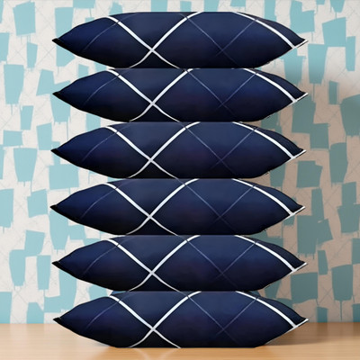 CIEZAR Microfibre Sleeping Pillow Pack of 6 Solid(Blue)