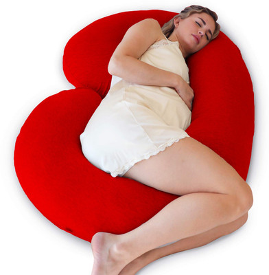 Daddy Cool Premium quality C Shaped Microfibre Solid Pregnancy Pillow Pack of 1(Red)