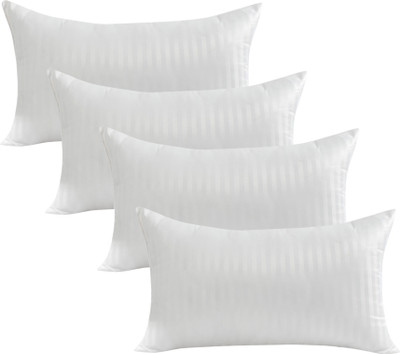 REST NEST Microfibre Stripes Sleeping Pillow Pack of 4(White)