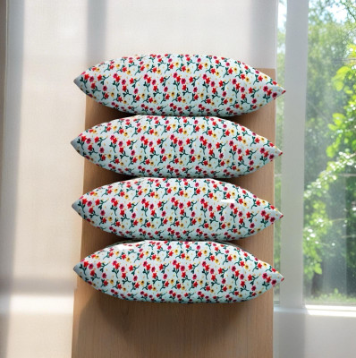 Regnar Soft Luxury Microfibre Floral Sleeping Pillow Pack of 4(White)