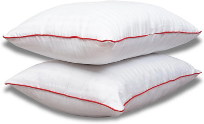 Tirazmattress Luxury White Polyester Fibre Solid Sleeping Pillow Pack of 2(White)