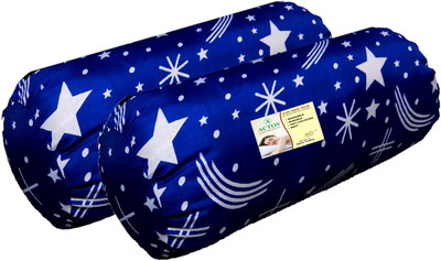 ACTOS Microfibre Abstract Bolster Pack of 2(Blue)