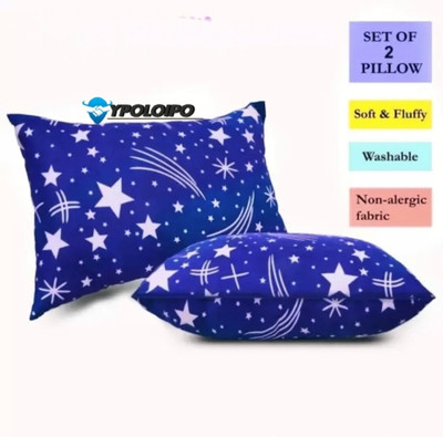 EIRINI LUXURY Polyester Fibre Solid Sleeping Pillow Pack of 2(Blue)