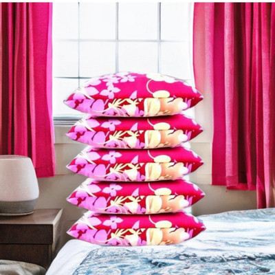CATHROL Microfibre Abstract Sleeping Pillow Pack of 5(Pink)