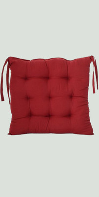THM Microfibre Solid Chair Pad Pack of 1(Red)