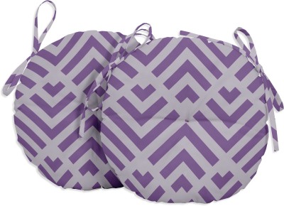 Vargottam Polyester Fibre Geometric Chair Pad Pack of 2(Dusty Purple)