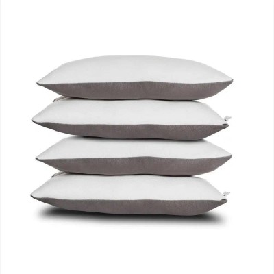 Wakefit Polyester Fibre Solid Sleeping Pillow Pack of 4(White, Grey)