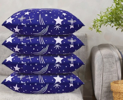 YPOLOIPO Polyester Fibre Sleeping Pillow Pack of 4 Solid LUXURY(Blue)