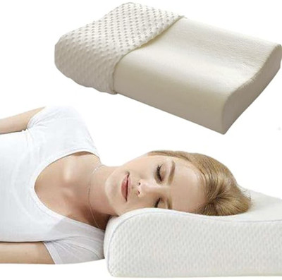 manshav Orthopedic Pillow Memory Foam Solid Orthopaedic Pillow Pack of 4(White)