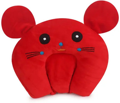 Toes Kids Microfibre Baby Pillow Pack of 1 Toons & Characters Soft & Lightweight, Head Shaping Baby Pillow | Ideal for Newborns & Toddlers |(Red)